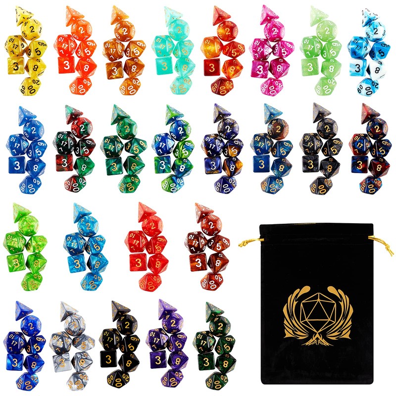 Coyeekn Polyhedral Dice Set, 25 x 7 (175 Pieces) Double