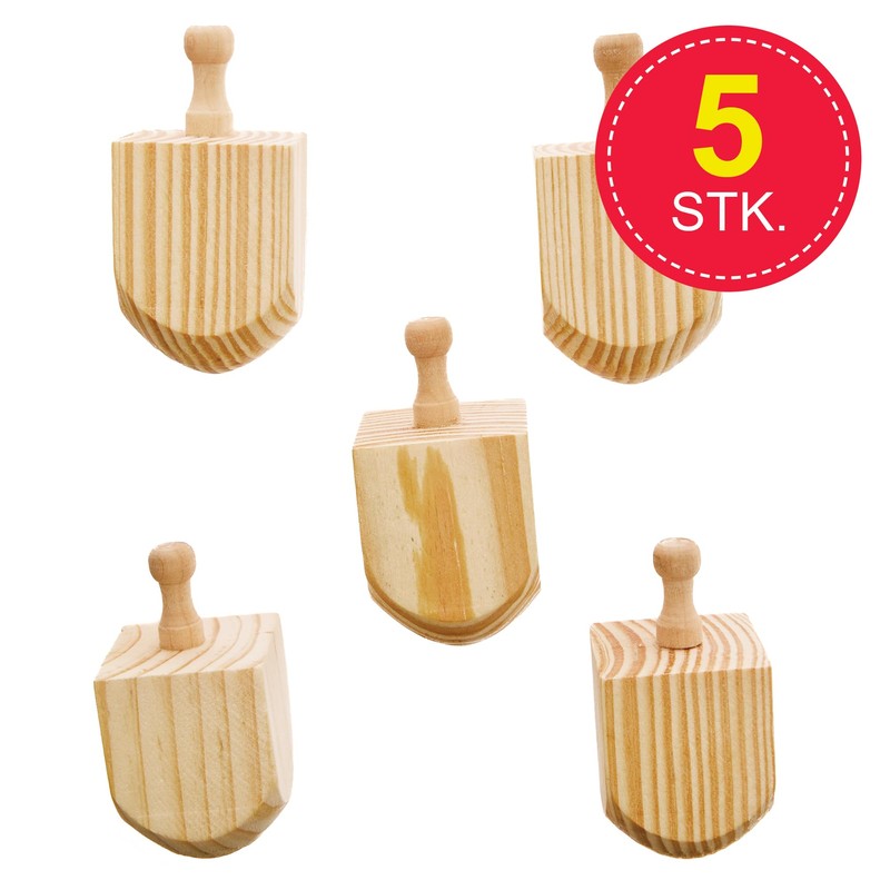 Baker Ross FX939 Wooden Dreidels - Pack of 5 Religious