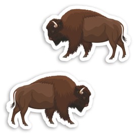 2 x 10cm American Bison Vinyl Stickers - Wild Animal Cartoon Sticker #29786