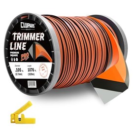 Cluparis 5-Pound Super Heavy Duty Trimmer Line .105-Inch-by-1076-ft Square Pro Trimmer Line Spool 3-Component Tri-Extrusion Weed Eater String with Super Line Cutter