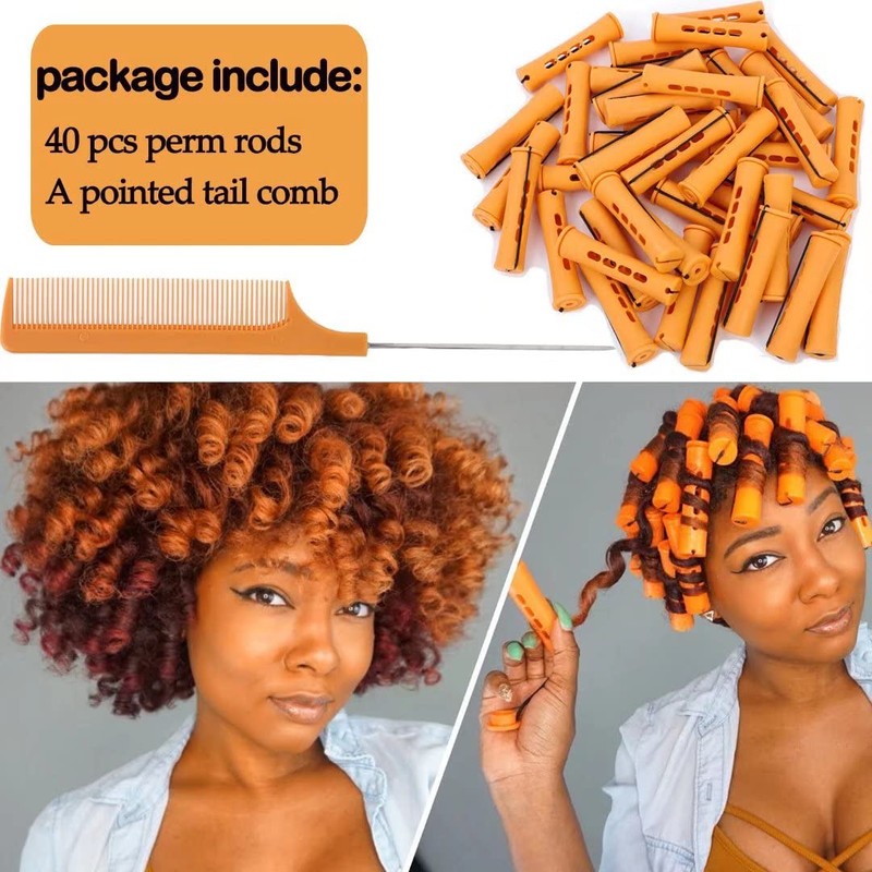 40pcs Cold Wave Perm Rods Set for Women's Long &