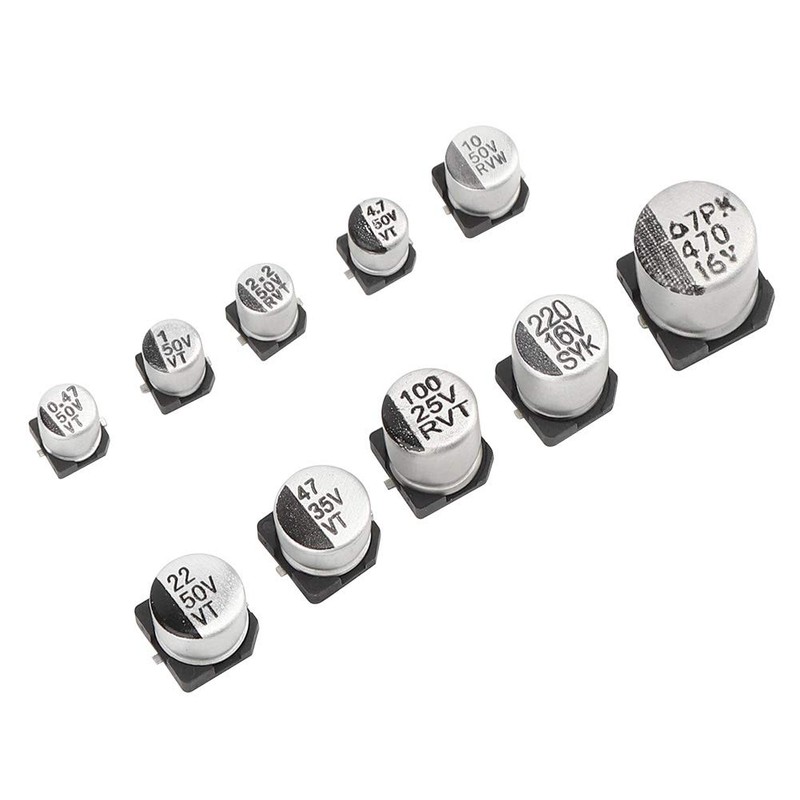 165pcs SMD Aluminum Electrolytic Capacitor Assortment Kit 0.47UF 50V to