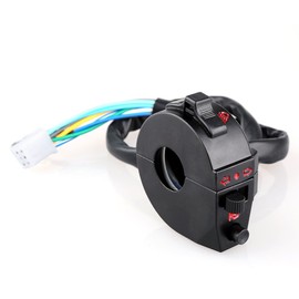 Qiilu Indicator Switch Motorcycle, Motorcycle Handlebar Horn High/Low Beam Indicator Switch Control Left Right Side
