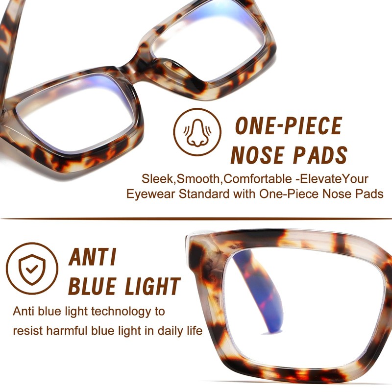 Hubeye Reading Glasses for Women 3 Packs Oprah Style Square