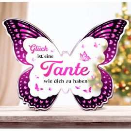 JOYVADO Aunt Christmas gifts, you will be aunt gift, butterfly acrylic paperweight, best gifts for aunt for her birthday Thanksgiving
