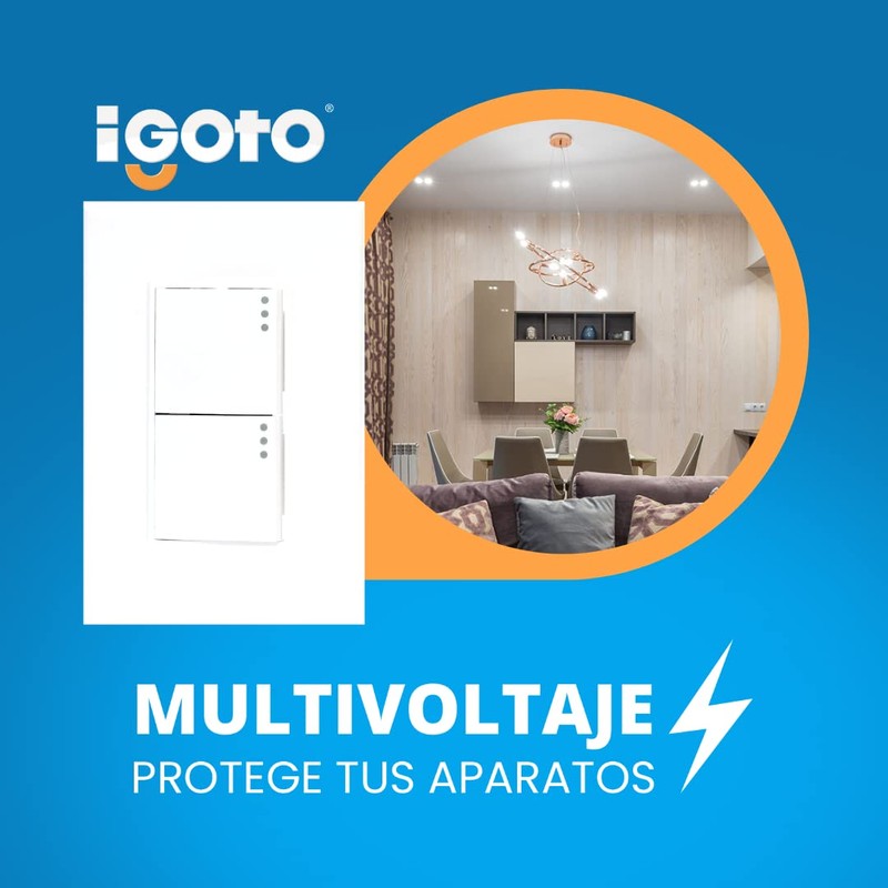 iGOTO PB513-B Placa de 3 Módulos, 2 Apagadores 1.5, color