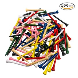 ゴルフティープロウッドゴルフティーパック100個ゴルフティー複数色サイズ3-1 / 4インチ 83 mm、2-3 / 4インチ 70mm または2-1 / 8インチ 54mmトールゴルフテ摩擦を低減