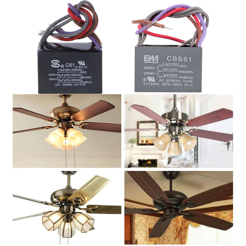 Ceiling Fan Capacitor CBB61 4.5+6+5UF 4.5+6+6UF 5+5+5UF 4+4+2.5UF 4+5+6UF 5