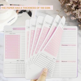 Undated Weekly Planner, A5 Personal Goals Journal Non Dated Weekly Planner to Do List Notebook with Goal Habit Tracker Organizer, Cute Undated Week Planners with Spiral Binding for Kids School Work