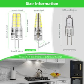 BUBO 20 Pack G4 LED Bulb 2W Equivalent 30W 6000K Daylight 250 Lumens 360°Beam Angle, T3 Halogen Bulb Replacement Landscape Bulbs, AC/DC 12V Led Lights G4 Bi-Pin Base for Outdoor Landscape Lighting
