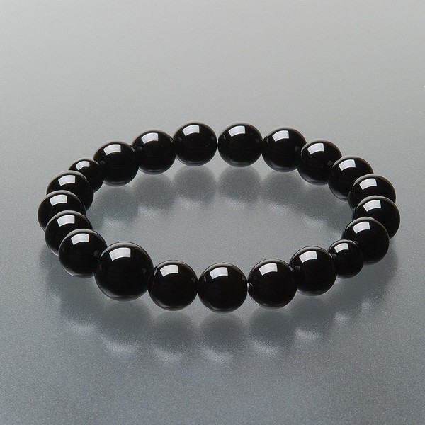 Butsudanya Takita Shoten Special Bracelet Natural Stone Bracelet, Black Onyx, 0.4 inch (10 mm) Ball, Inner Circumference Approx. 6.9 inches (17.5 cm), Prayer Bracelet, Bracelet Beads, Bracelet Beads,