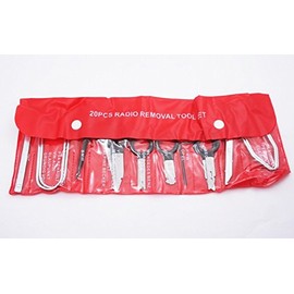Professional 20 Pcs Car Audio Stereo Radio Cassette Removal Tool Kit with Organizer Bag