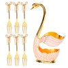 Tableware Sets, Fruit Dessert Flatware Swan Base Holder Spoon Organizer