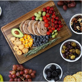 Premium Acacia Wood Cutting Board – 18x12 Inch Reversible Butcher Block for Kitchen, Chopping & Serving – Durable Large Wooden Board for Meat & Vegetables