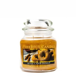 A Cheerful Giver - Apple Cider Donut Scented Glass Jar Candle (16 oz) with Lid & True to Life Fragrance Made in USA