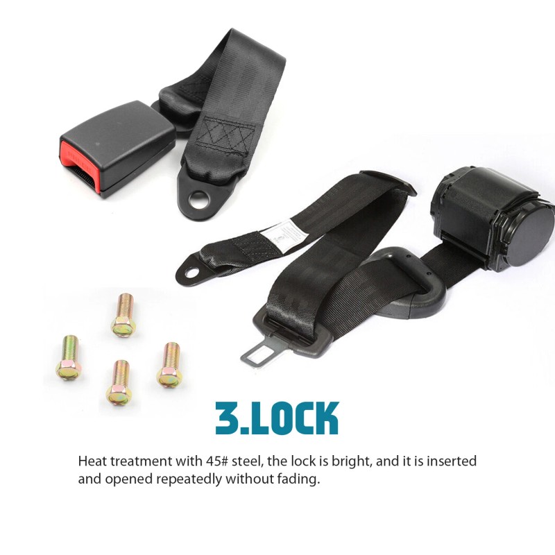 MGT 3.6M 3 Point Retractable Adjustable Car Seat Belt For