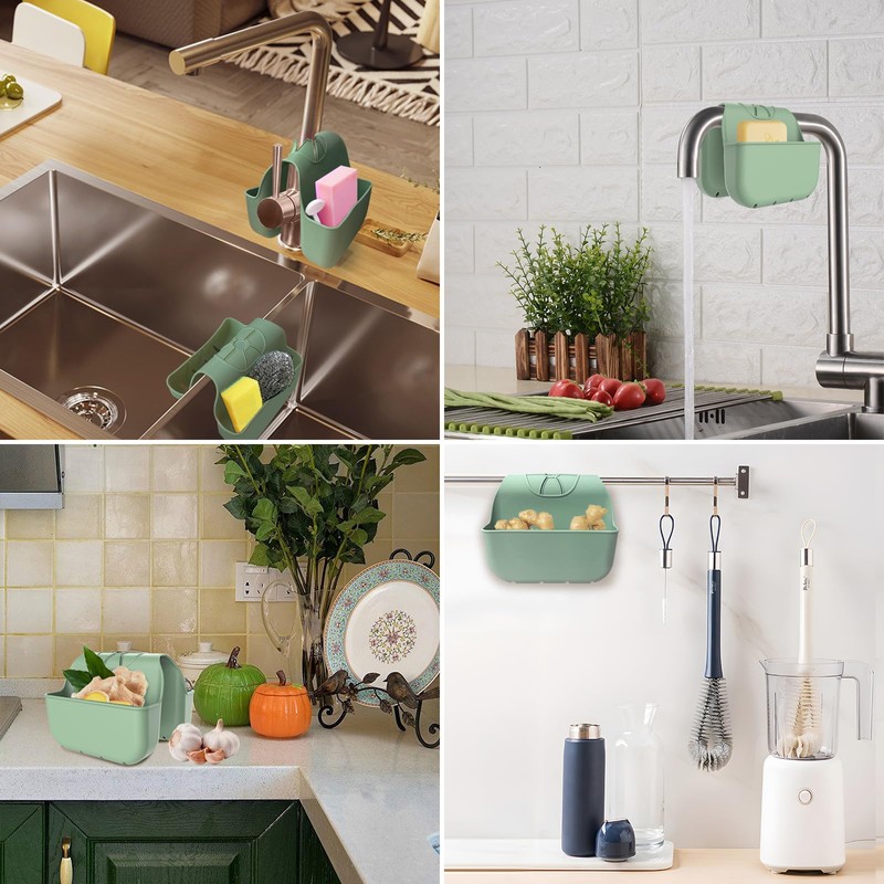 VPASION Sponge Holder for Kitchen Sink, Silicone Sink Saddle Caddy
