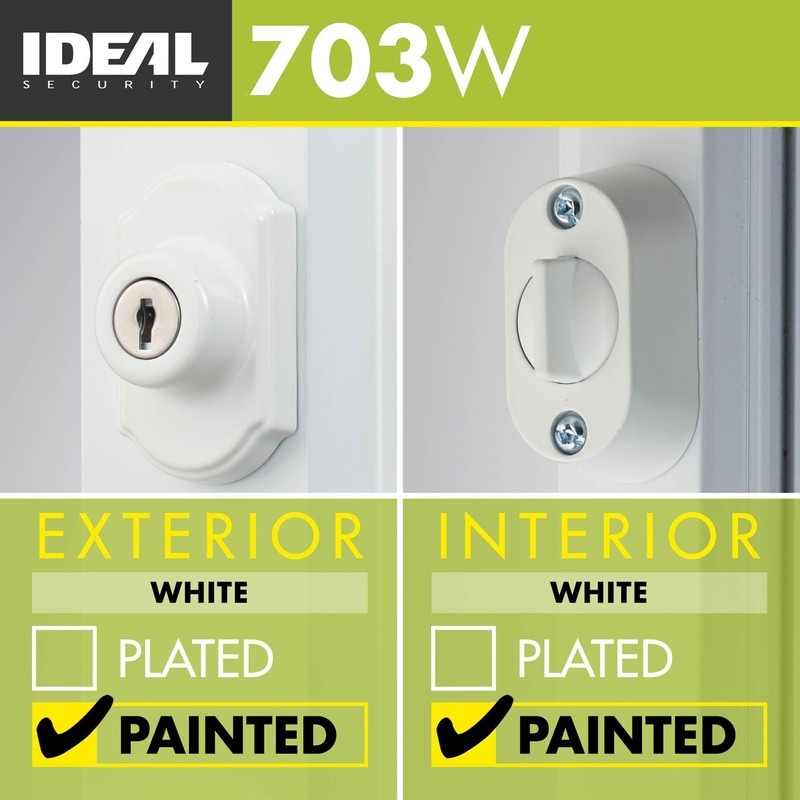 Ideal Security Keyed Deadbolt for Storm and Screen Doors, White