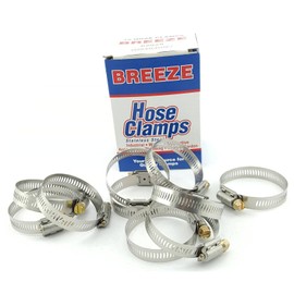 10 Pack Breeze 62028H Power Seal Clamps with Plated Screw Effective Diameter Range: 1-5/16" - 2-1/4" (33mm - 57mm)
