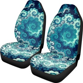 Howilath Blue Swirl Art Design Seat Covers for Women Men Car Seat Covers, 2pcs Car Accessories High Back Front Seat Covers