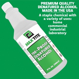 MAXTITE 190-Proof Virgin Denatured Alcohol (4 Gal Total, 16x 32oz bottles)