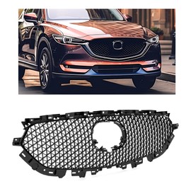 HECASA Front Grille Mesh Compatible with 2017-2021 Mazda CX-5 CX5 Bumper Grill Mesh Assembly Grille PP Plastic Black Replacemant for KB8C-50-719 MA1200215