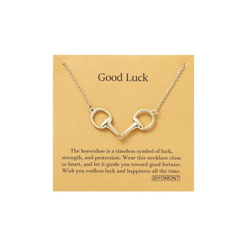 SIYOMONT Horse Necklace 14K Gold Plated Snaffle Bit Snaffle Bit