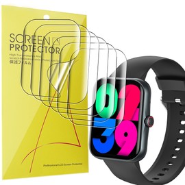 Compatible for PTHTECHUS Smartwatch Screen Protector, Lamshaw Full Coverage TPU Clear Film Compatible for PTHTECHUS S80K Smartwatch/Teenager Smartwatch-1.84 Inches (TPU-6 Pack)