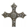 Rustic Western Silver Concho With Ornate Shell Pattern Wall Cross