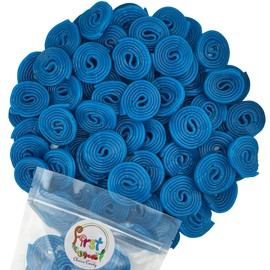 FirstChoiceCandy Fresh Sweet Licorice Wheels, Rolled laces Gummy Candy (1 Pound (Pack of 1), Blue raspberry)