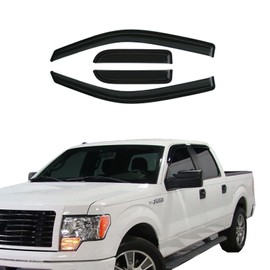 Gldifa Smoke Window Visors Compatible with Ford F150 Super/Extended Cab 2004-2014 Wind Deflectors Sun/Rain Guards 4pc