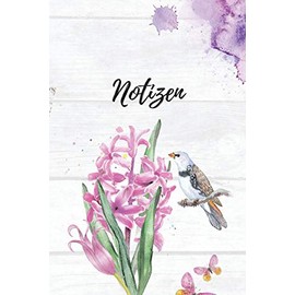 Notizen: Blanko Floral Vogel Design Heft für Aufzeichnungen Lettering Handschrift | Kreatives Geschenk für Kinder und Erwachsene | Frauen Männer Freundinnen und Kollegen