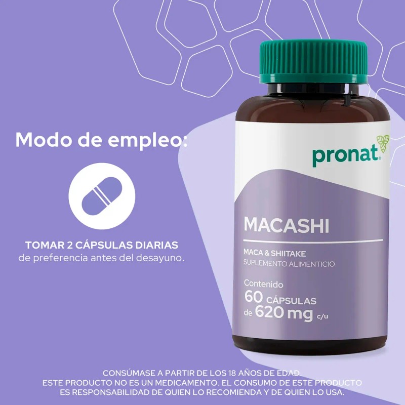 Macashi Maca Shiitake (60 Caps) Pronat Natural