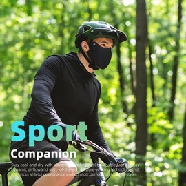 Hymeiluely UPF50+ UV Face Mask Washable Lightweigh Face Cover for Sun Protection Mask for Women Men Running Cycling Gardening Outdoors (Black)