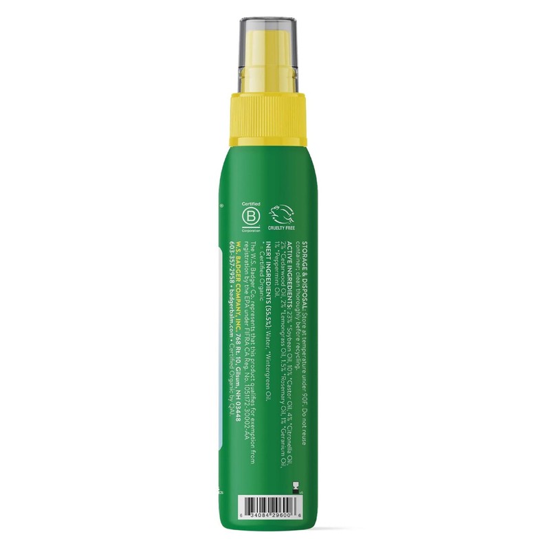 Badger Bug Spray, Family Friendly All Natural Mosquito Repellent w/Organic