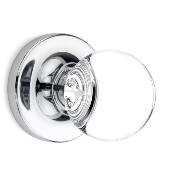 (5 Pack) Dummy Round Ball Crystal Door Knobs Chrome Round