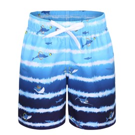 Qterdiz Boys' Swimming Shorts Children's Quick-Drying Swimming Trunks, ocean 09c