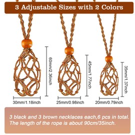 EEEKit 10 Pieces Crystal Necklace Holder Cord,2 Colors Empty Stone Necklace and Bracelets Holder,Adjustable Quartz Stone Cage Holder Necklace Cord for Amulet Pendant Necklace Jewelry Making