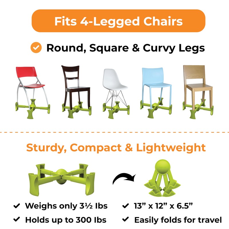 KABOOST Booster Seat for Kitchen Chair, Green - Goes Under