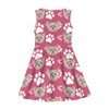 Summer Dress Pink Paw Cute Cats Print Soft Girls Custom