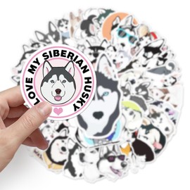 Husky Animal Sticker Set 50 Pieces Cute Decoration for Car Laptop Skateboard Bicycle Moped Motorcycle Bicycle Computer Suitable for Adults Children