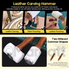 Mardatt 3Pcs Leather Carving Hammer and A5 Cutting Mat, T