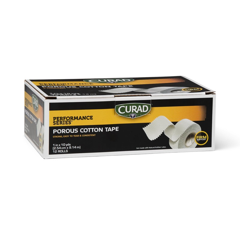 Curad Performance Series Premium Porous Cotton Tape, 1" x 10