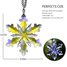 SIYOUKI 2025 Annual Ornament Christmas Crystal Decoration, Winter Crystal Snowflake Ornaments, (2025-Multicolor)