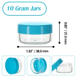 ZEJIA 10 Gram Sample Containers, 20 Count Cosmetic Containers with Lids, Refillable Empty Sample Jars, Small Plastic Containers with Lids (Blue)