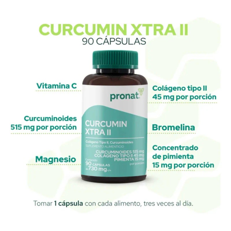 Kit 3 Piezas Suplemento Curcumin Xtra Colágeno Tipo 2 Pronat