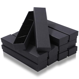 Gift Box Rectangle Gift Accessories Packaging Wrapping Boxes Set of 10 (Black)