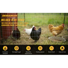 4x50ft 12GA 2x4 Inch  Chicken Wire for Poultry Cage Rabbit Hutch  Garden Fence  Animal EnclosureMesh Size: 2"x4", Wire Diameter: 1.85mm