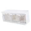 Seasoning Box 3 Grids Plastic Clear Condiment Box with Handle