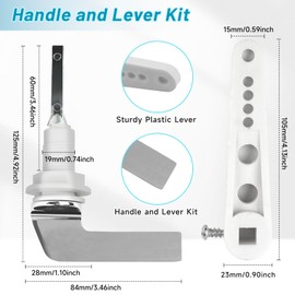 Zinc Alloy Toilet Cistern Handle, Metal Toilet Flush Handle Replacement, Easy to Install WC Cistern Tank Handle, Universal Water Tank Handle, Adjustable Plastic Cistern Lever Fitting Arm for Flusher